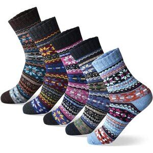 5 Pairs Women's Vintage Casual Crew Socks